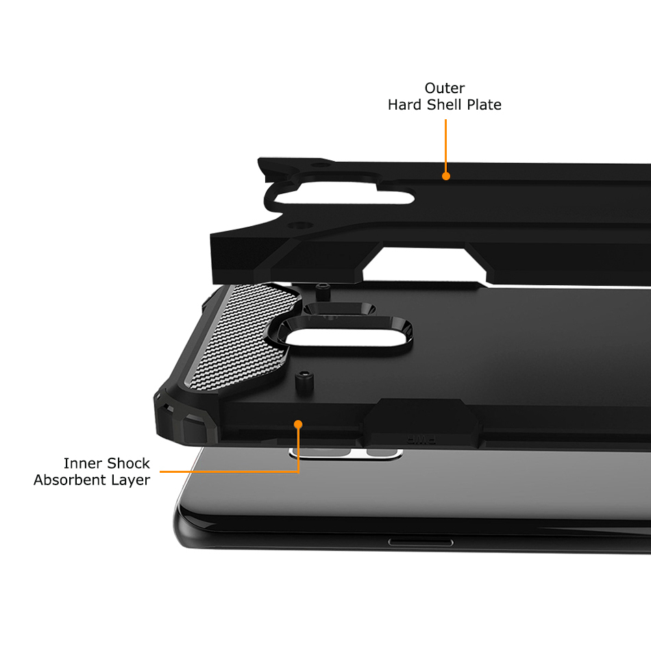 Military Defender Tough Shockproof Case for Samsung Galaxy S9 - Black